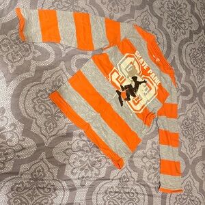 Okie Dokie Orange and Gray Long Sleeve Tee